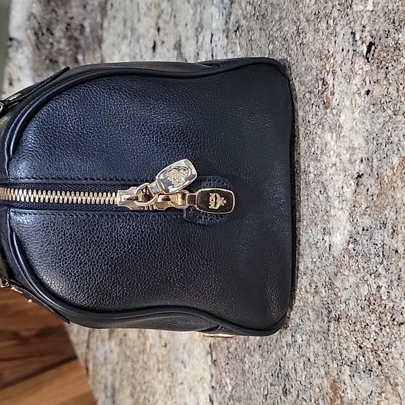 MCM EUC Leather Studded Small Heritage Boston Bag - Picture 7 of 11